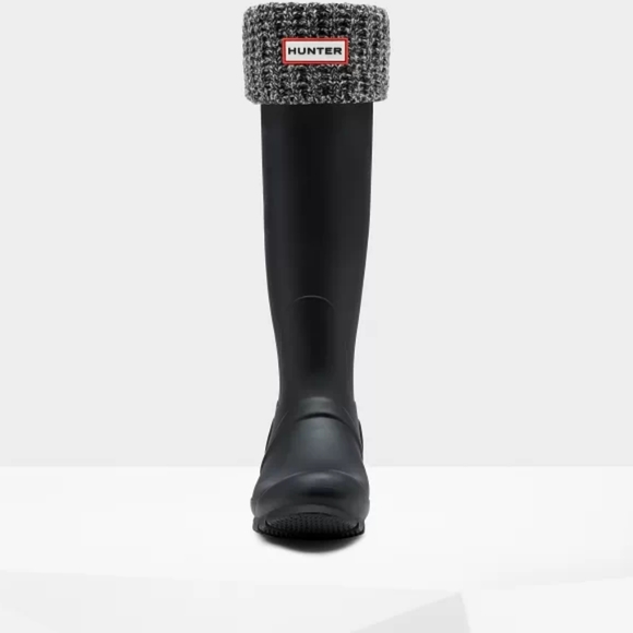 Hunter Cable Knit Tall Boot Liner Socks - Black/Grey - Picture 2 of 8